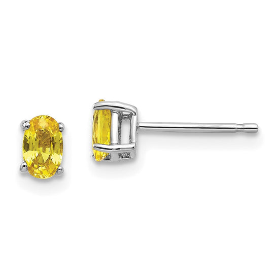 14k Oval Gemstone Earrings. -B Styles