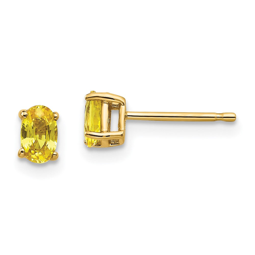 14k Oval Gemstone Earrings. -B Styles