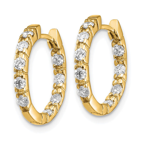 Gold Diamond Hinged Hoop Earrings