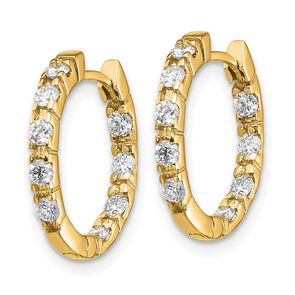 Gold Diamond Hinged Hoop Earrings