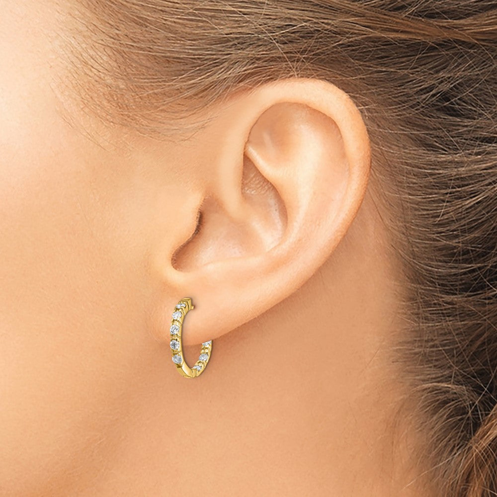 Gold Diamond Hinged Hoop Earrings