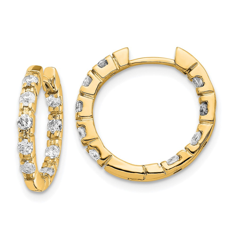 Gold Diamond Hinged Hoop Earrings