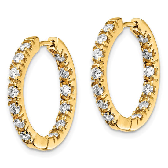 Gold Diamond Hinged Hoop Earrings