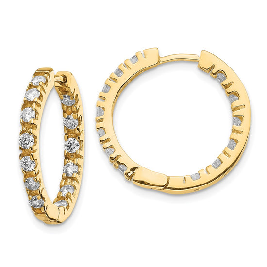 Gold Diamond Hinged Hoop Earrings