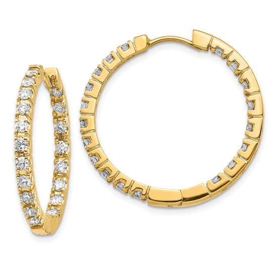 Gold Diamond Hinged Hoop Earrings