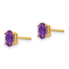 14k 6x4mm Oval Amethyst Post Earrings