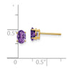 14k 6x4mm Oval Amethyst Post Earrings