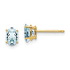 14k Oval Gemstone Earrings. -B Styles