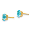 14k 6x4mm Oval Blue Topaz Post Earrings