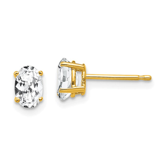 Gold CZ Stud Earrings