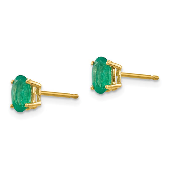 14k Oval Gemstone Earrings. -B Styles