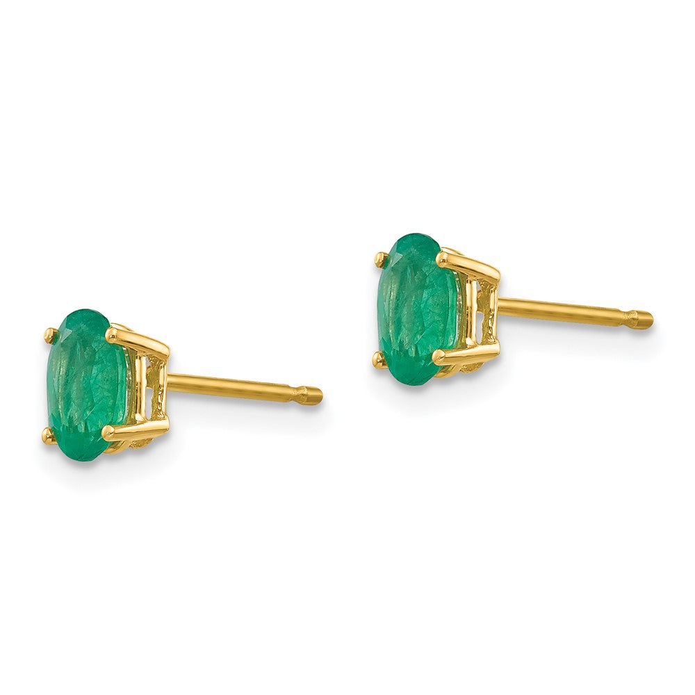 14k Oval Gemstone Earrings. -B Styles