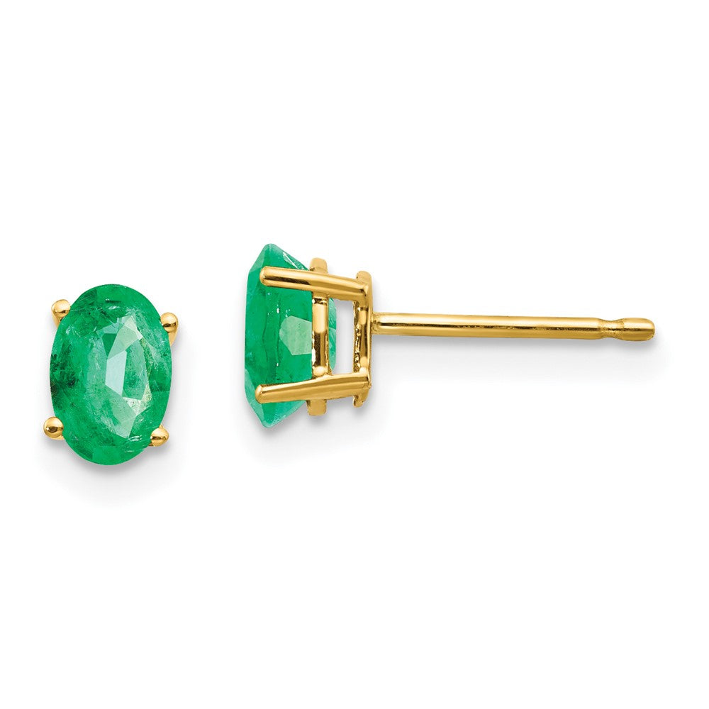 14k Oval Gemstone Earrings. -B Styles