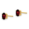 14k 6x4mm Oval Garnet Post Earrings