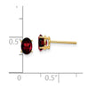 14k 6x4mm Oval Garnet Post Earrings
