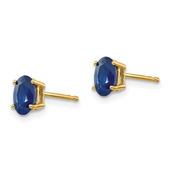 14k Oval Gemstone Earrings. -B Styles