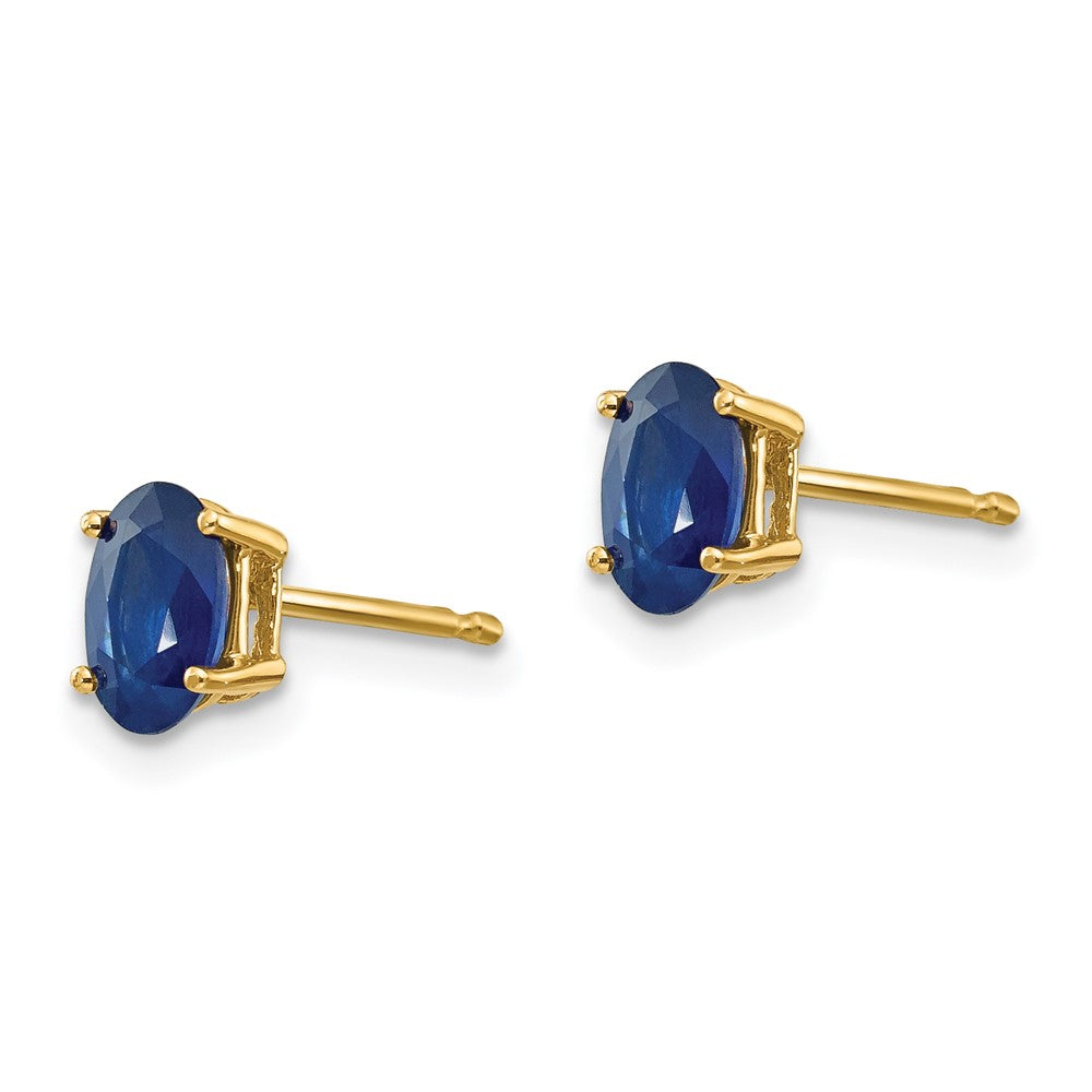 14k Oval Gemstone Earrings. -B Styles