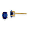 14k Oval Gemstone Earrings. -B Styles