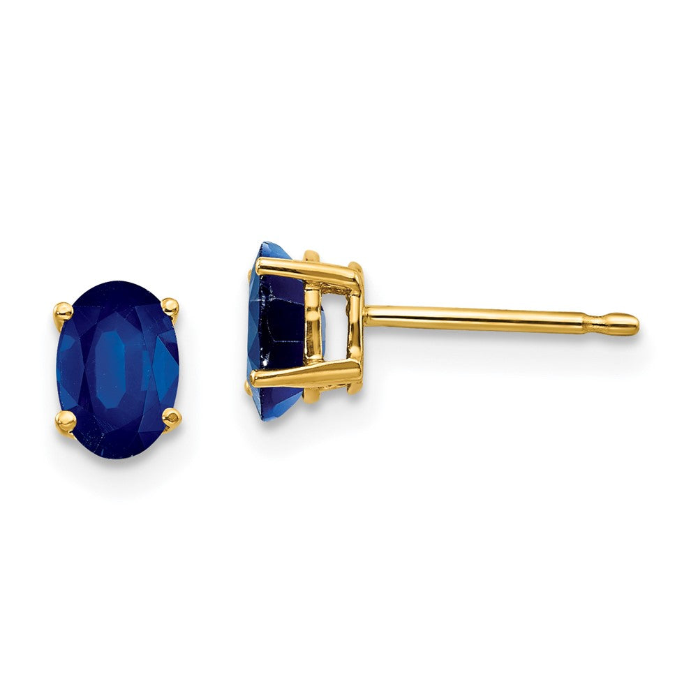14k Oval Gemstone Earrings. -B Styles