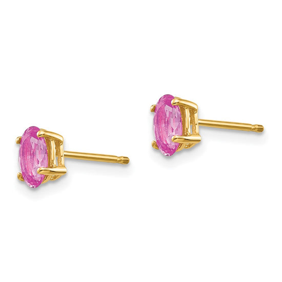 14k Oval Gemstone Earrings. -B Styles