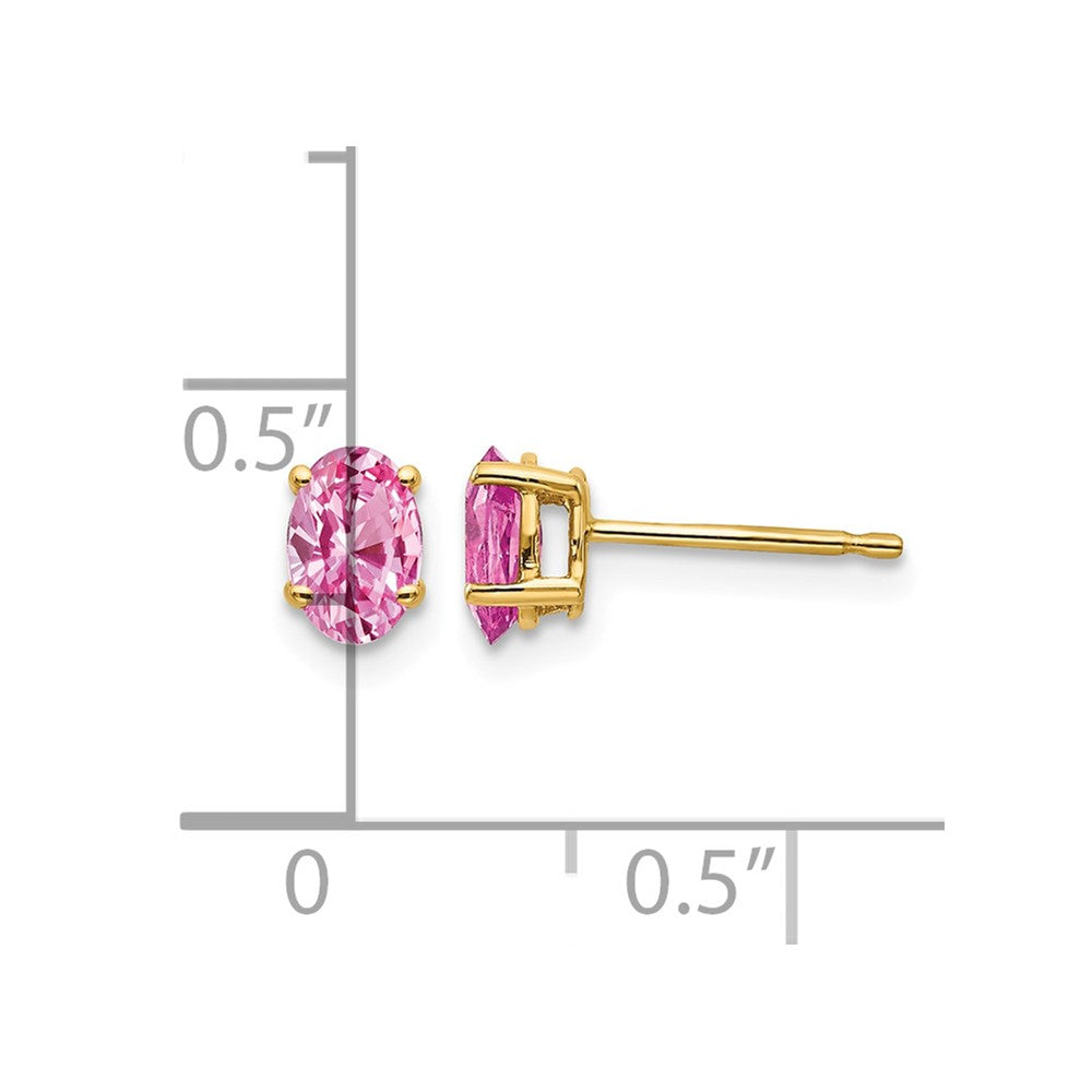 14k Oval Gemstone Earrings. -B Styles