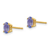 14k Oval Gemstone Earrings. -B Styles