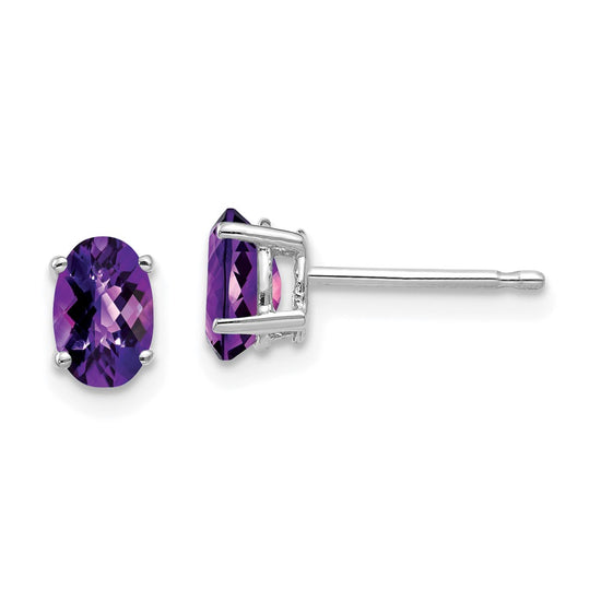 14k Oval Gemstone earring