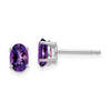 14k Oval Gemstone earring