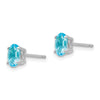 14k White Gold 6x4mm Oval Blue Topaz Post Earrings