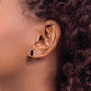 14k White Gold 6x4mm Oval Garnet Post Earrings