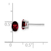 14k White Gold 6x4mm Oval Garnet Post Earrings