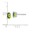 14k White Gold 6x4mm Oval Peridot Post Earrings