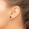 14k White Gold 6x4mm Oval Rhodolite Garnet Post Earrings