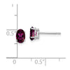 14k White Gold 6x4mm Oval Rhodolite Garnet Post Earrings