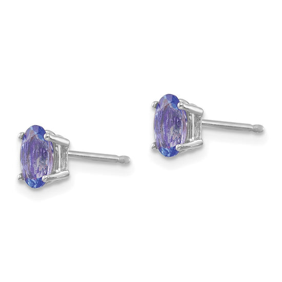 14k Oval Gemstone Earrings. -B Styles