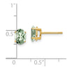 14k 7x5mm Oval Green Quartz Post Earrings
