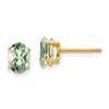 14k 7x5mm Oval Green Quartz Post Earrings