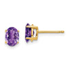 14k 7x5mm Oval Amethyst Post Earrings