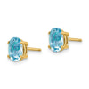 14k Oval Gemstone Earrings. -B Styles