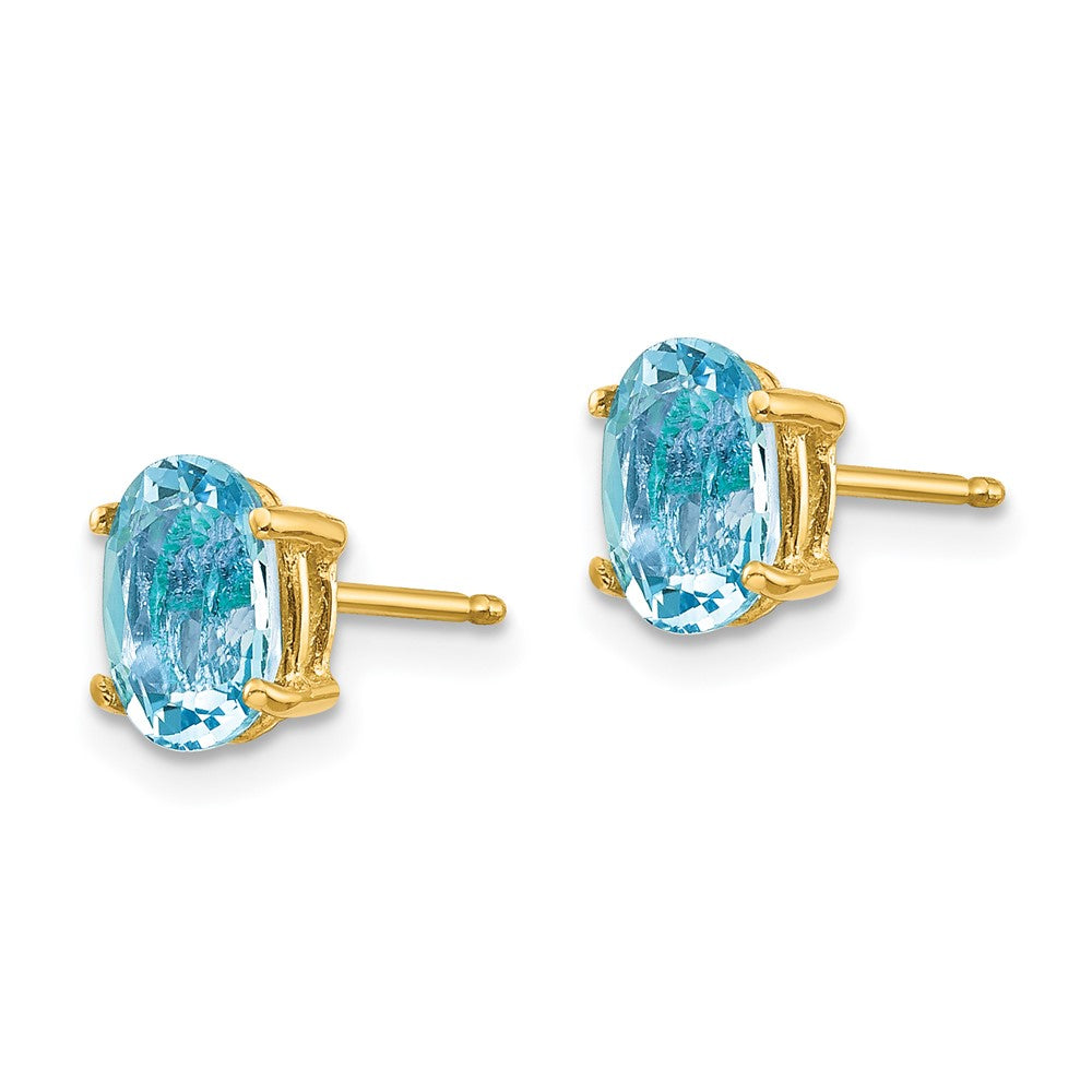 14k Oval Gemstone Earrings. -B Styles