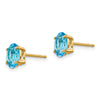 14k 7x5mm Oval Blue Topaz Post Earrings