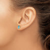 14k 7x5mm Oval Blue Topaz Post Earrings