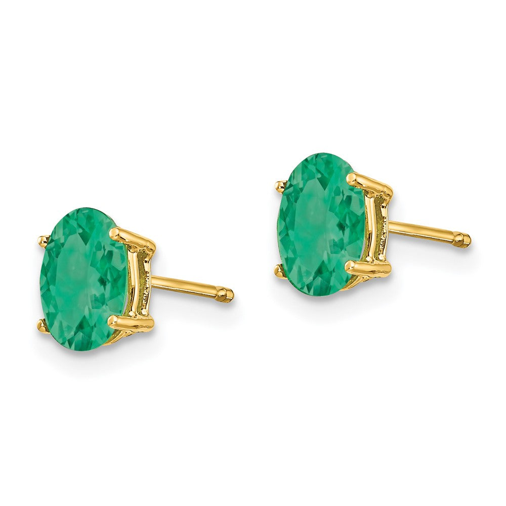 14k Oval Gemstone Earrings. -B Styles
