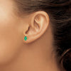 14k Oval Gemstone Earrings. -B Styles