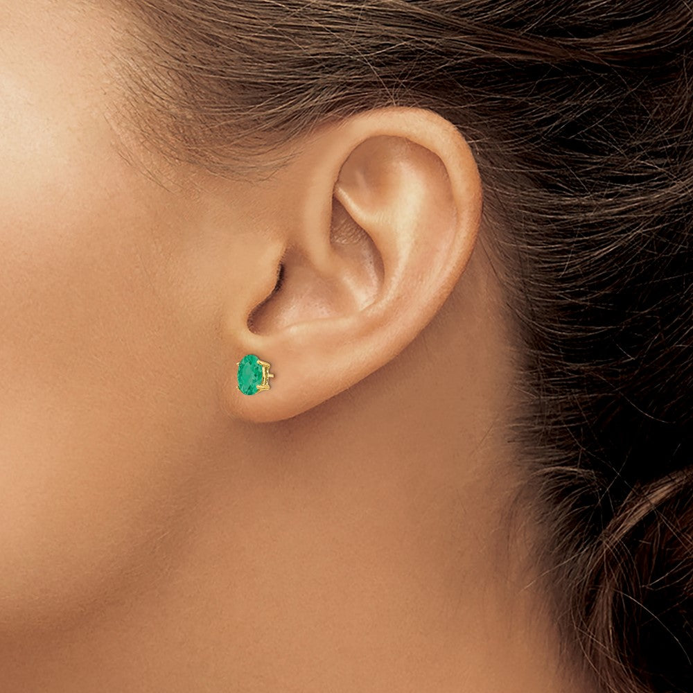 14k Oval Gemstone Earrings. -B Styles