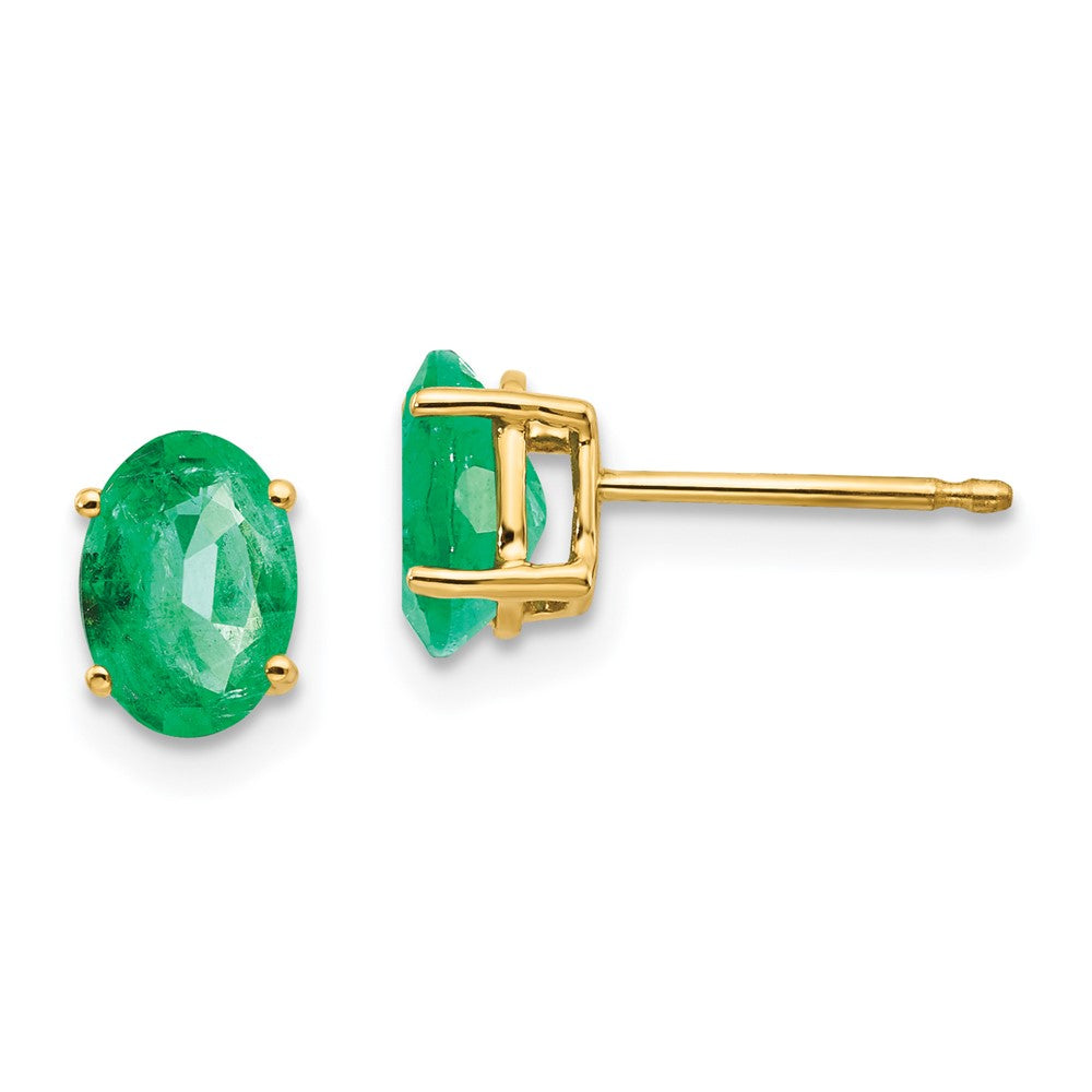 14k Oval Gemstone Earrings. -B Styles