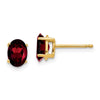 14k 7x5mm Oval Garnet Post Earrings