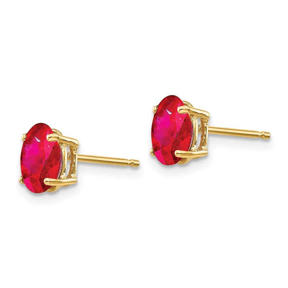 14k Oval Gemstone Earrings. -B Styles