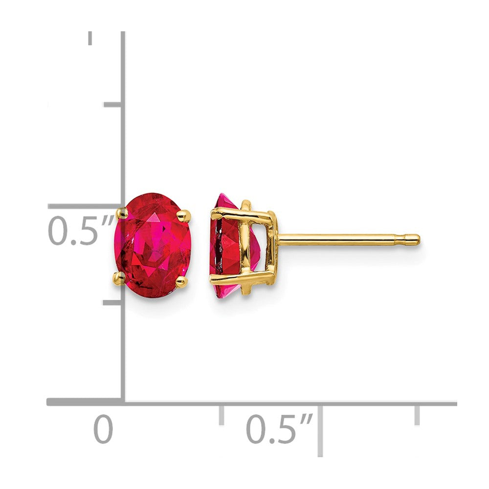 14k Oval Gemstone Earrings. -B Styles