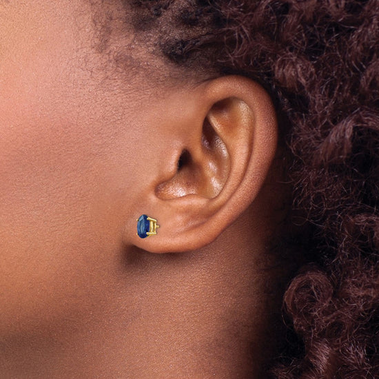 14k Oval Gemstone Earrings. -B Styles